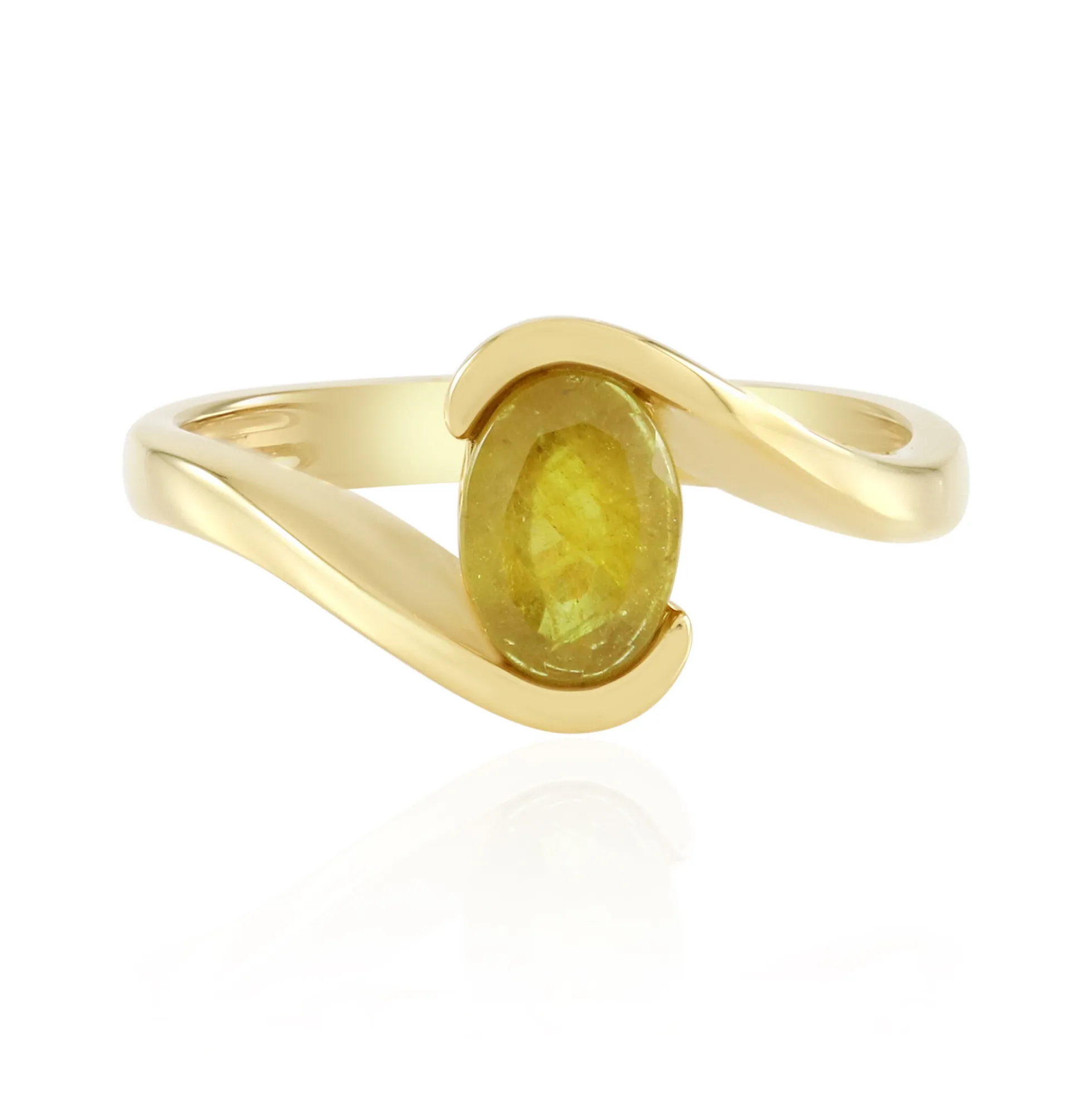 Gelber Madagaskar-Saphir-Silberring