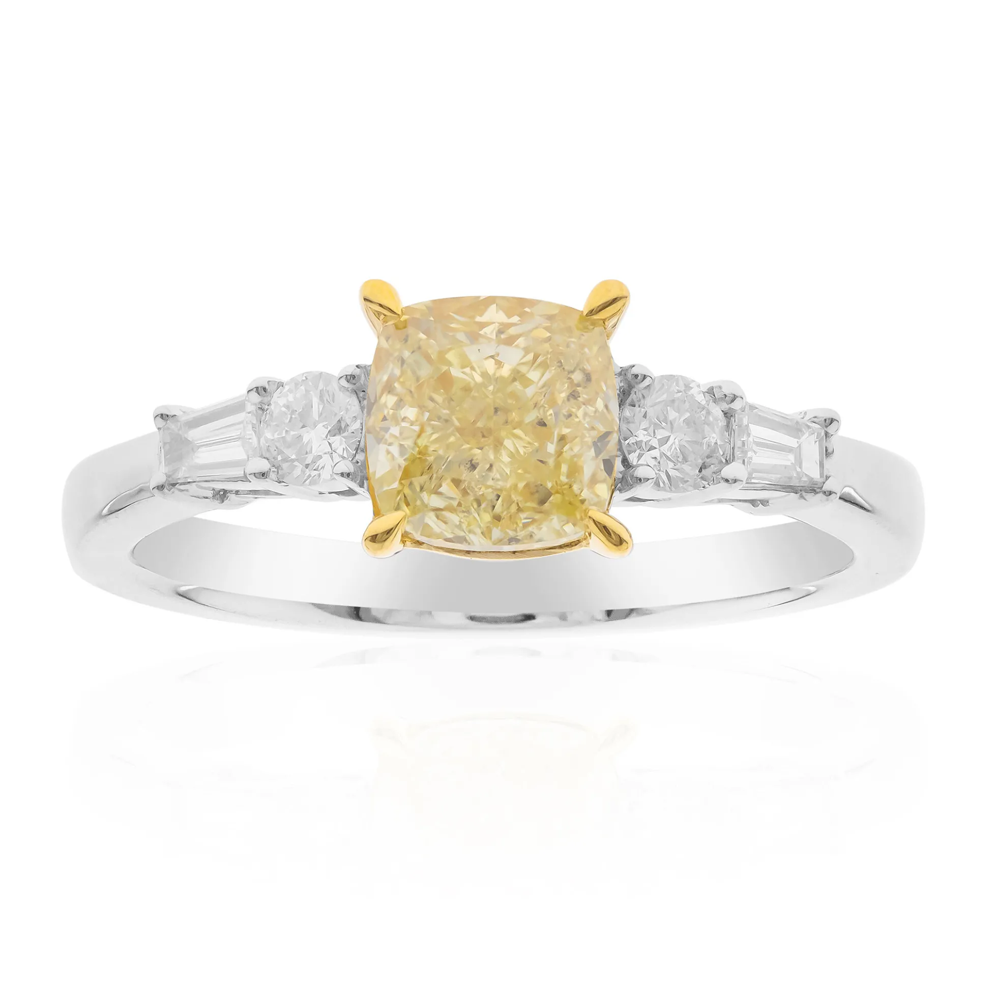 Gelber SI2 Brillant-Goldring