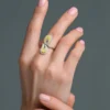 Gelber SI2 Brillant-Goldring