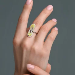 Gelber SI2 Brillant-Goldring