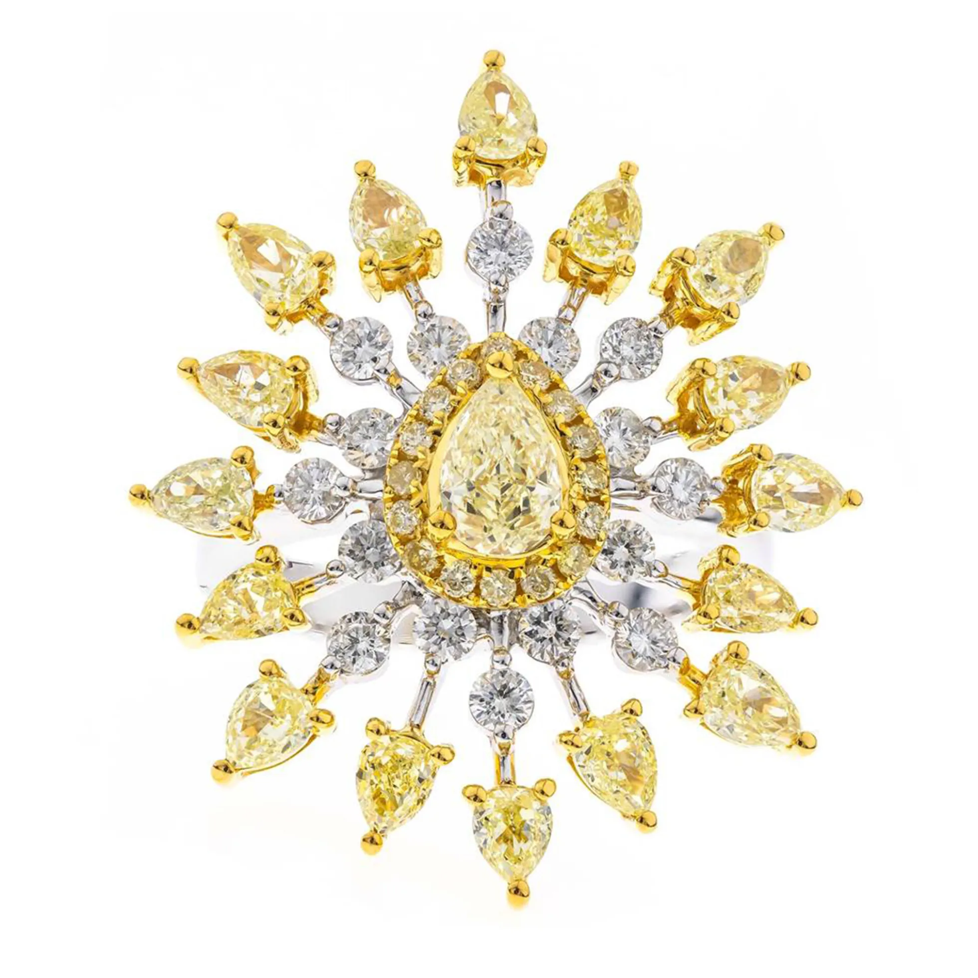 Gelber SI2 Brillant-Goldring