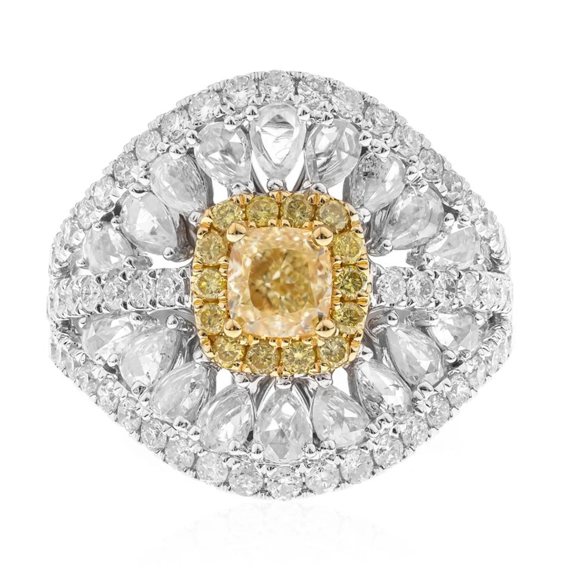 Gelber SI2 Brillant-Goldring
