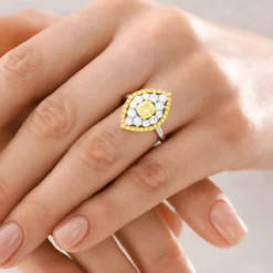 Gelber SI2 Brillant-Goldring