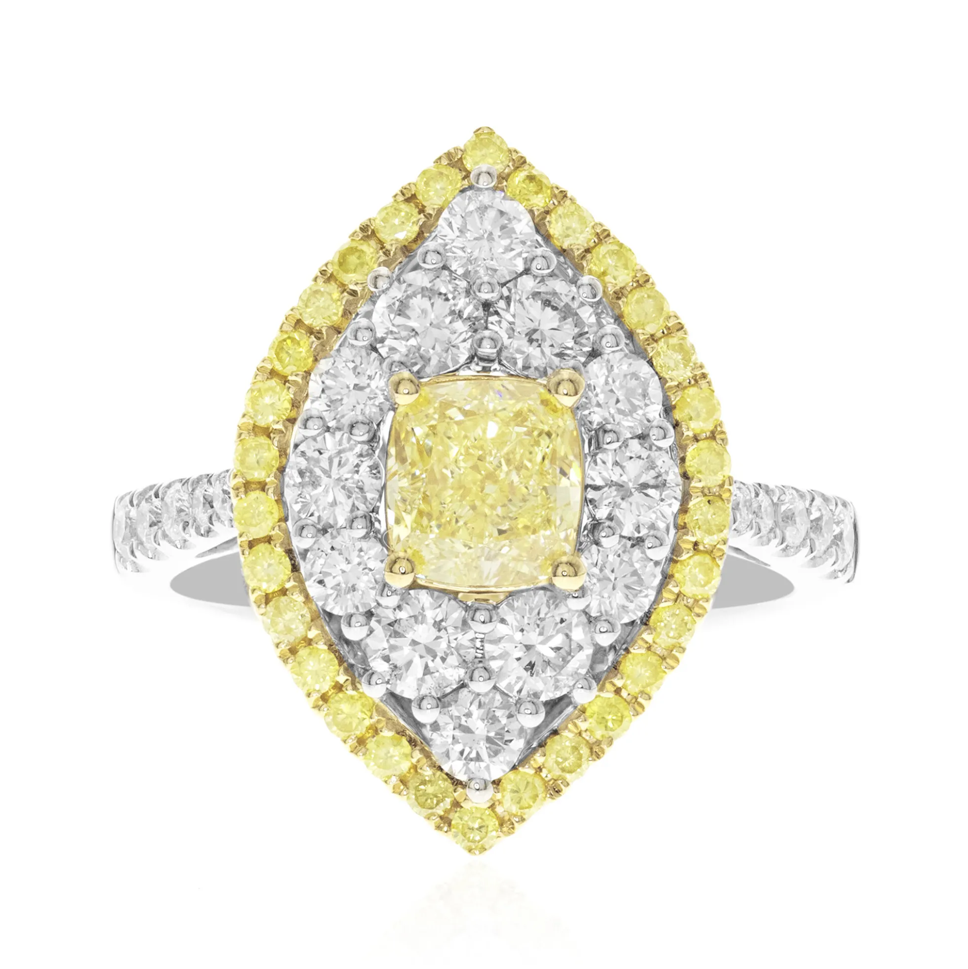 Gelber SI2 Brillant-Goldring