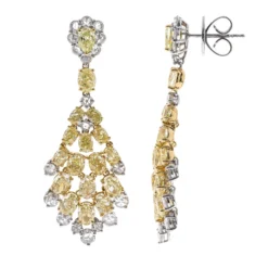 Gelber SI2 Diamant-Goldohrringe