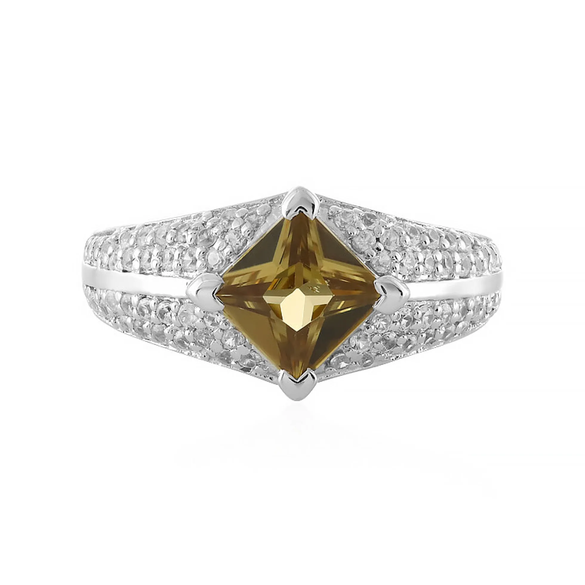 Gelber Zirkon-Silberring
