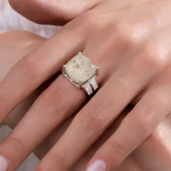 Glitzer-Achat-Silberring