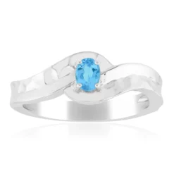 Goias-Neonblauer Apatit-Silberring