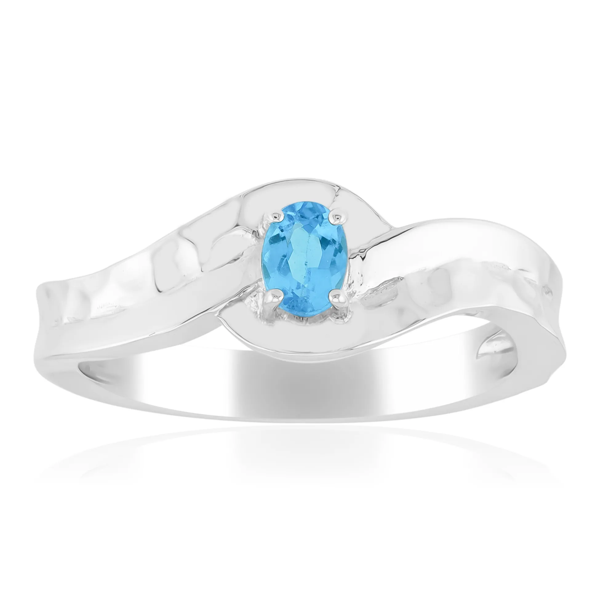 Goias-Neonblauer Apatit-Silberring