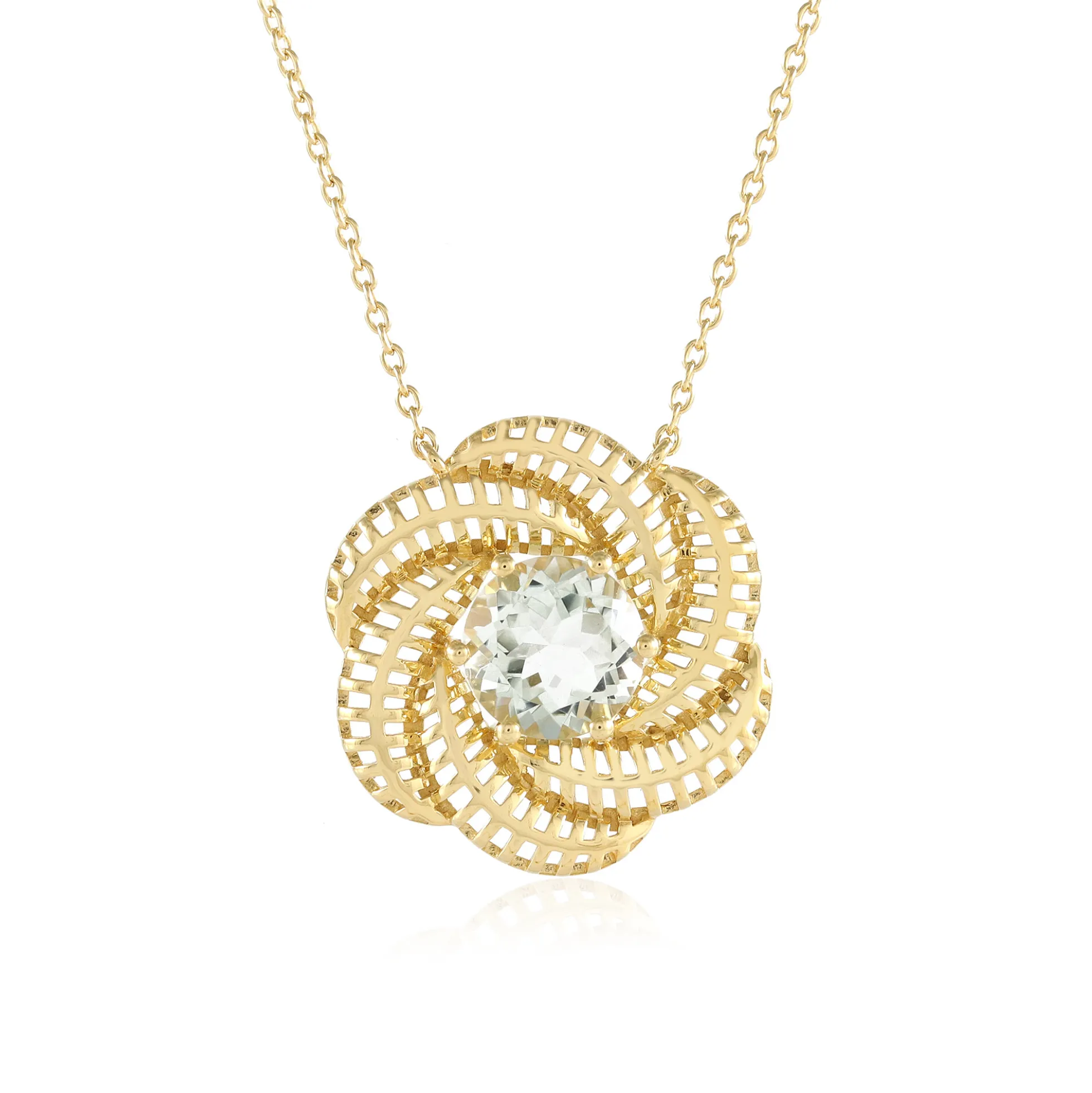 Grüner Amethyst-Silbercollier