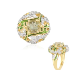 Grüner Amethyst-Silberring