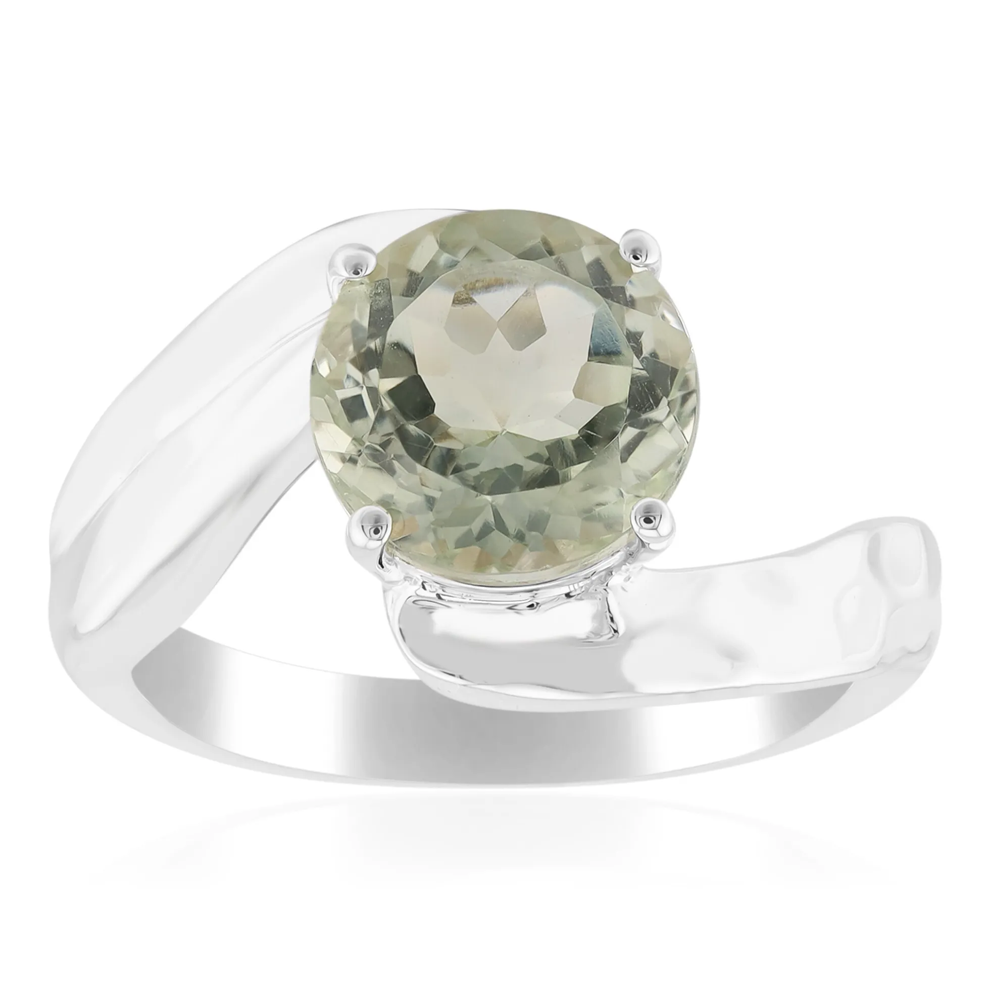 Grüner Amethyst-Silberring