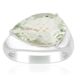 Grüner Amethyst-Silberring