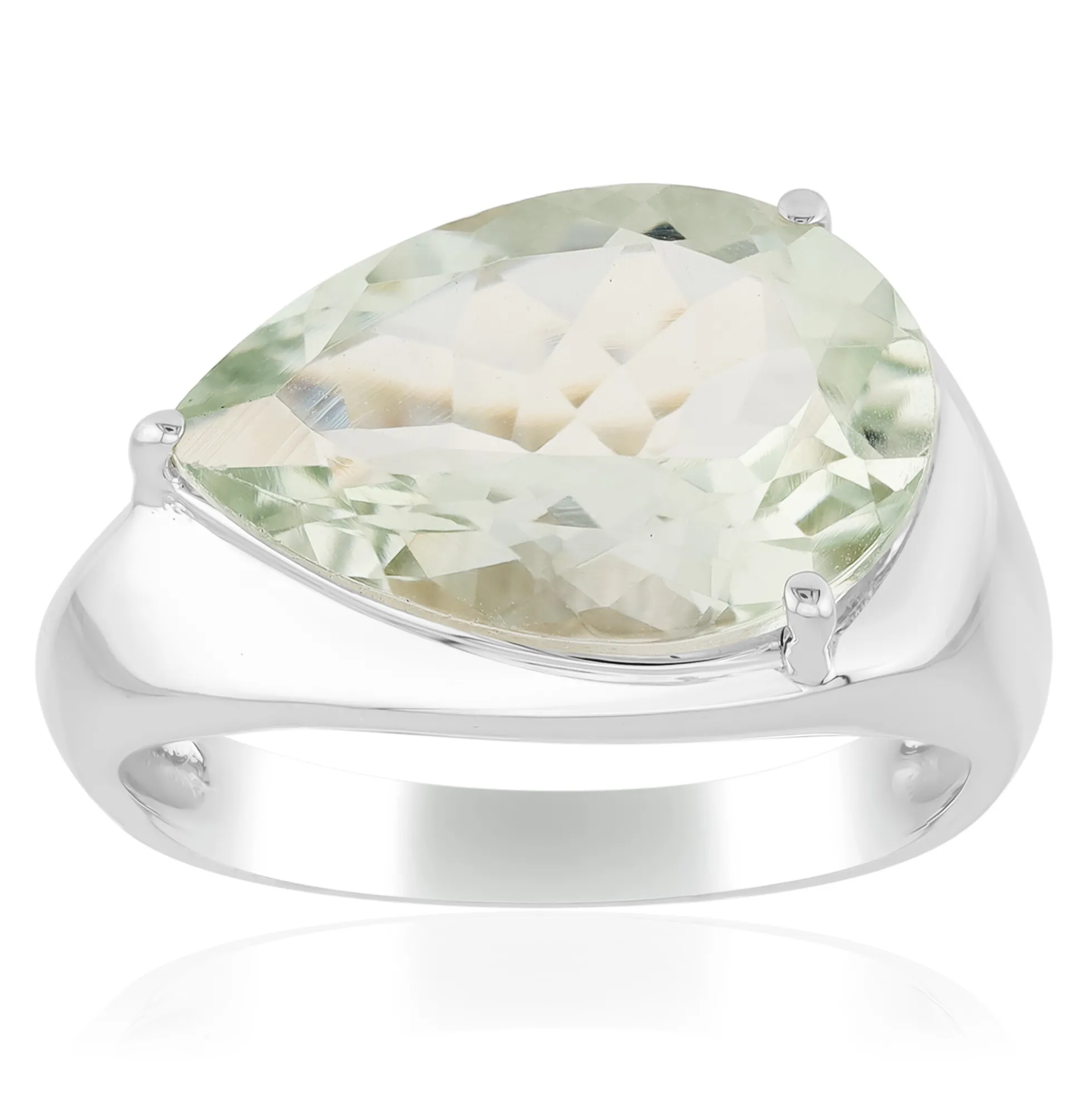 Grüner Amethyst-Silberring