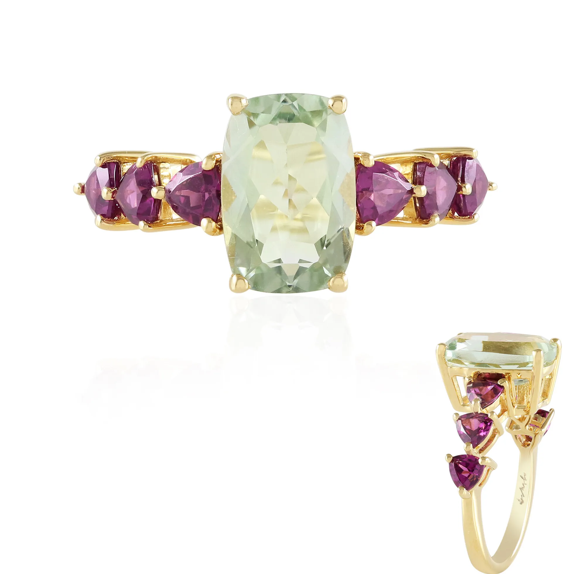 Grüner Amethyst-Silberring