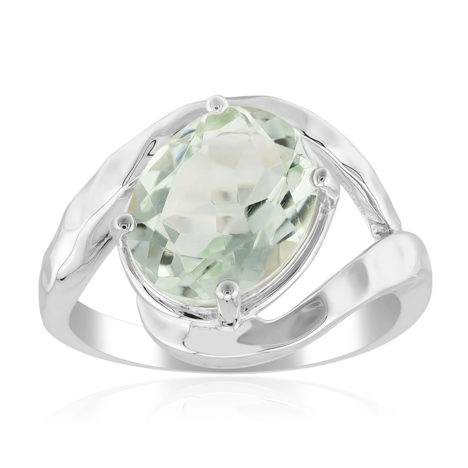 Grüner Amethyst-Silberring