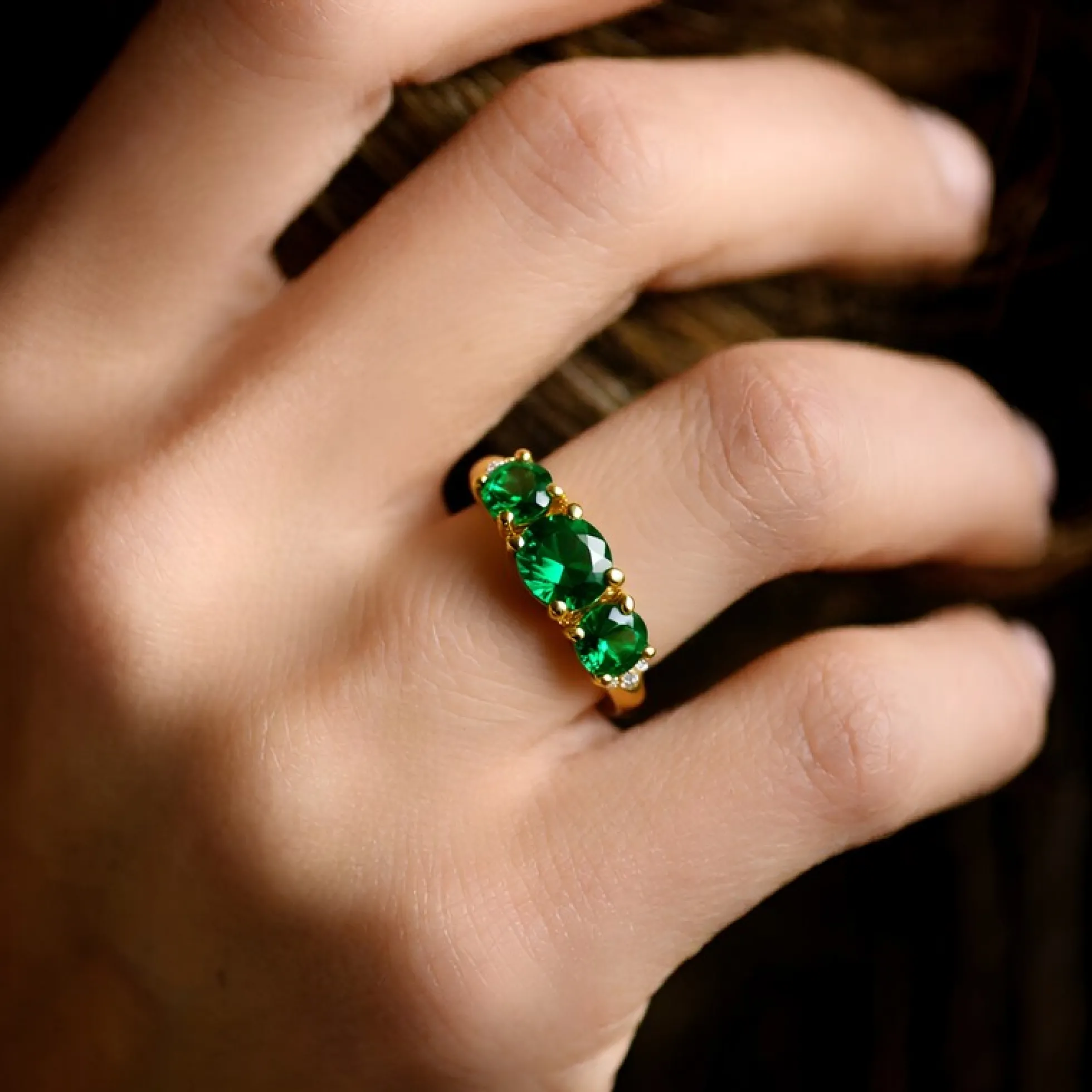 Grüner Apatit-Silberring
