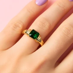 Grüner Benedito-Turmalin-Silberring