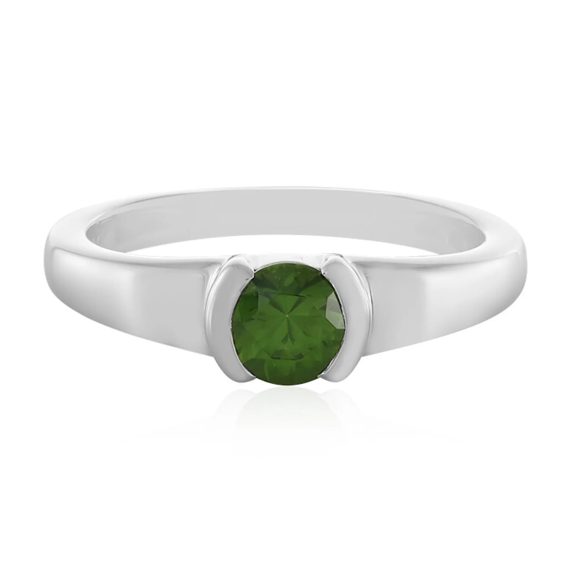 Grüner Ceylon-Zirkon-Silberring