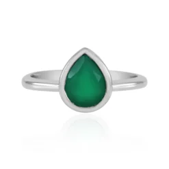 Grüner Onyx-Silberring