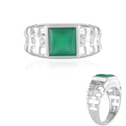 Grüner Onyx-Silberring