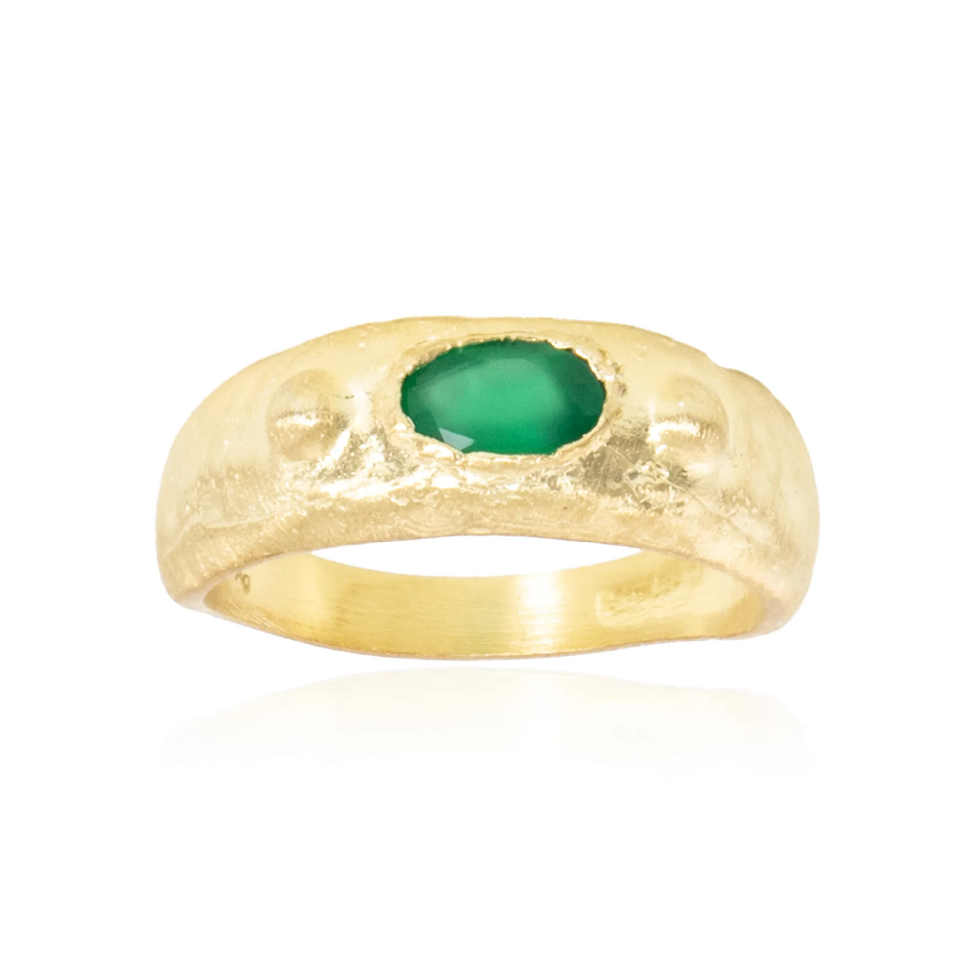 Grüner Onyx-Silberring