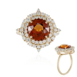 Hessonit-Granat-Goldring