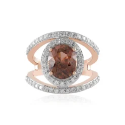 Himbeer-Zirkon-Goldring