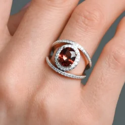 Himbeer-Zirkon-Goldring