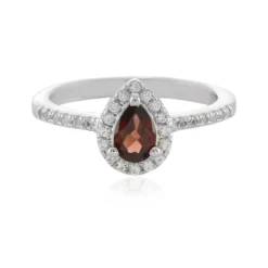 Himbeer-Zirkon-Silberring