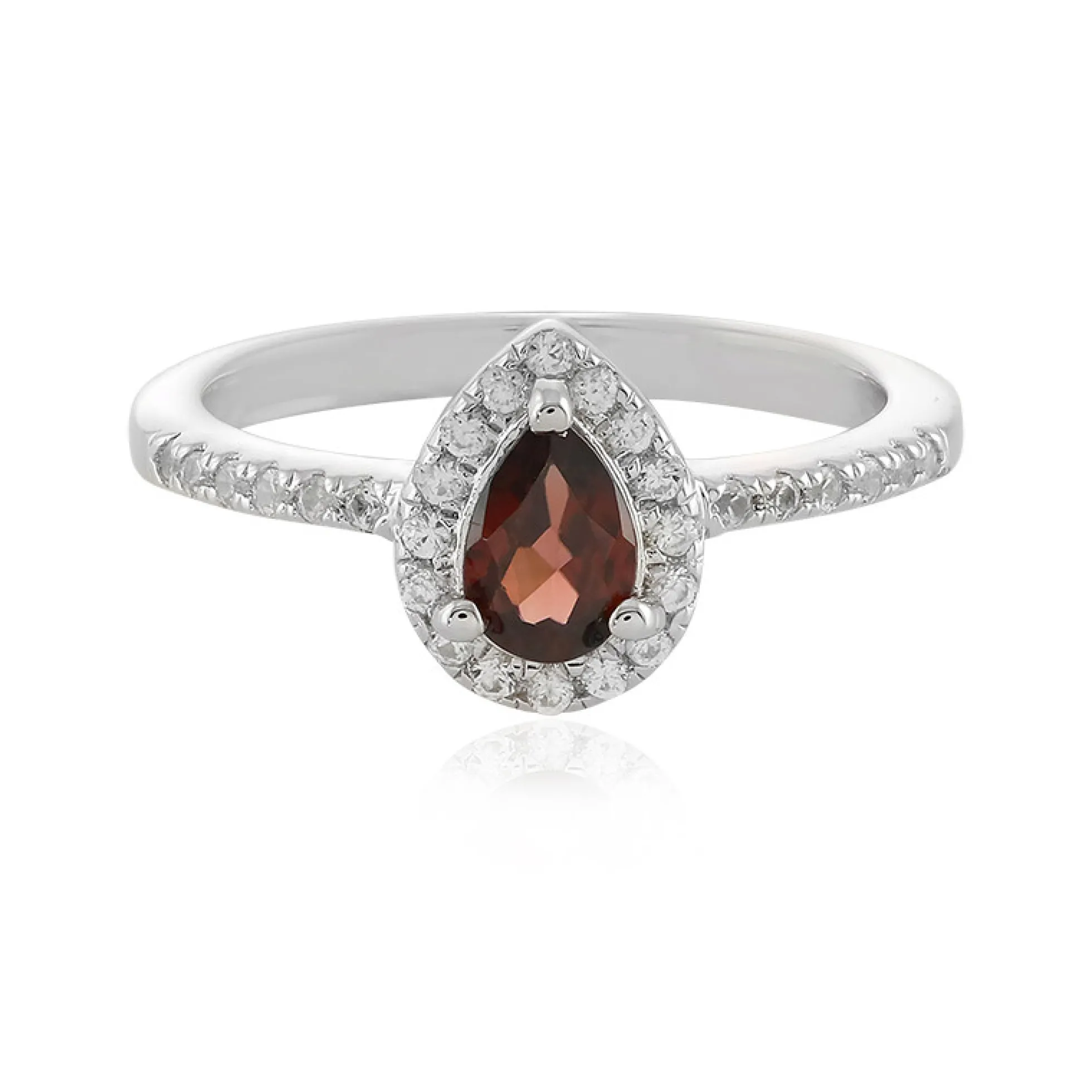 Himbeer-Zirkon-Silberring