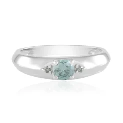 Himmelblauer I2 Brillant-Goldring