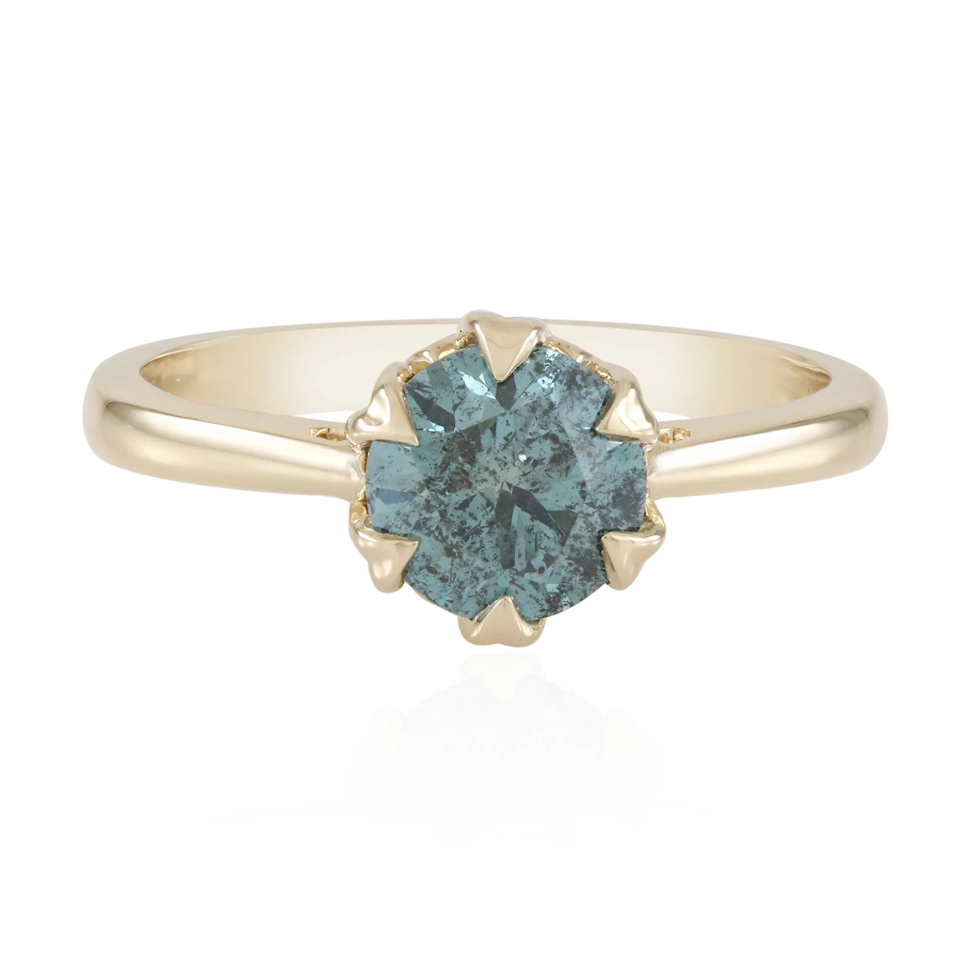 Himmelblauer I2 Brillant-Goldring