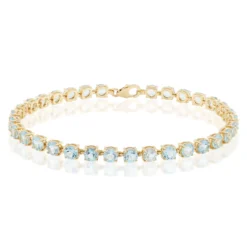 Himmelblauer Topas-Silberarmband