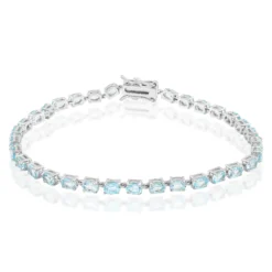 Himmelblauer Topas-Silberarmband