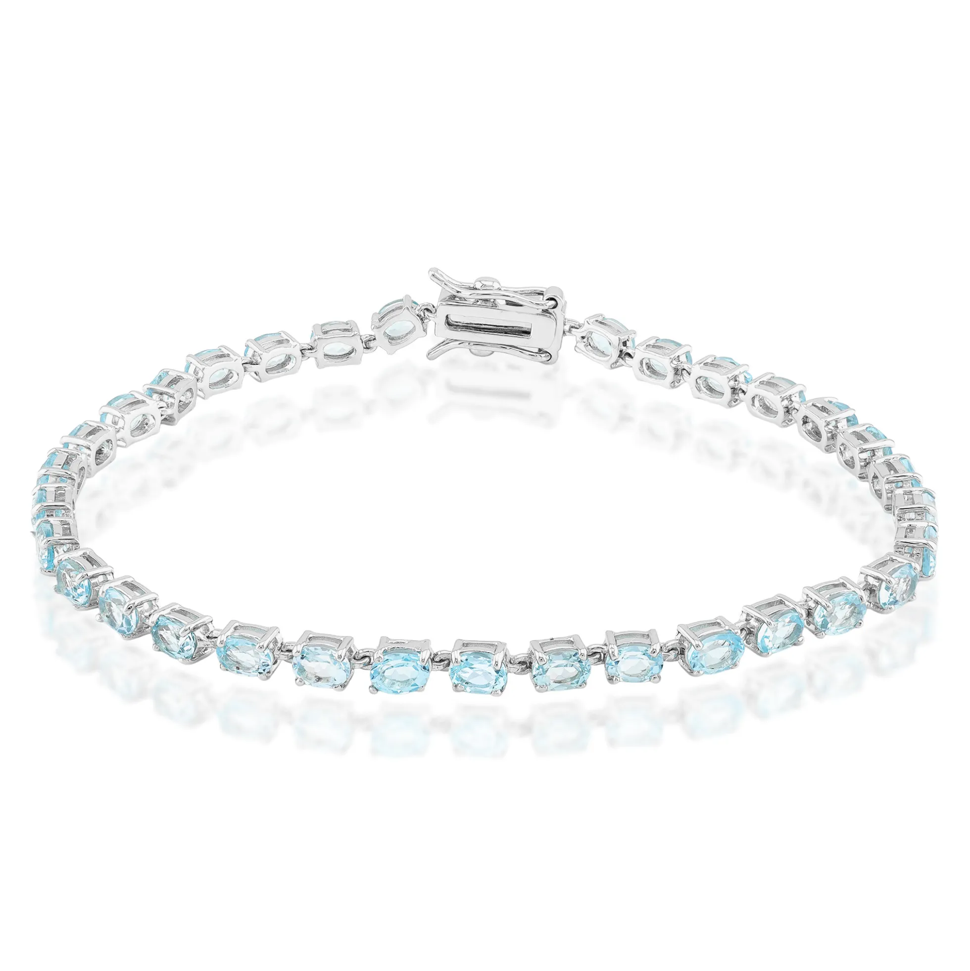 Himmelblauer Topas-Silberarmband
