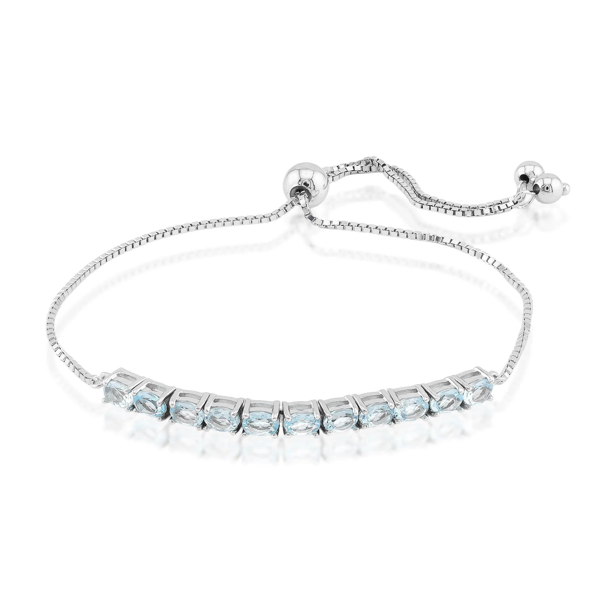 Himmelblauer Topas-Silberarmband
