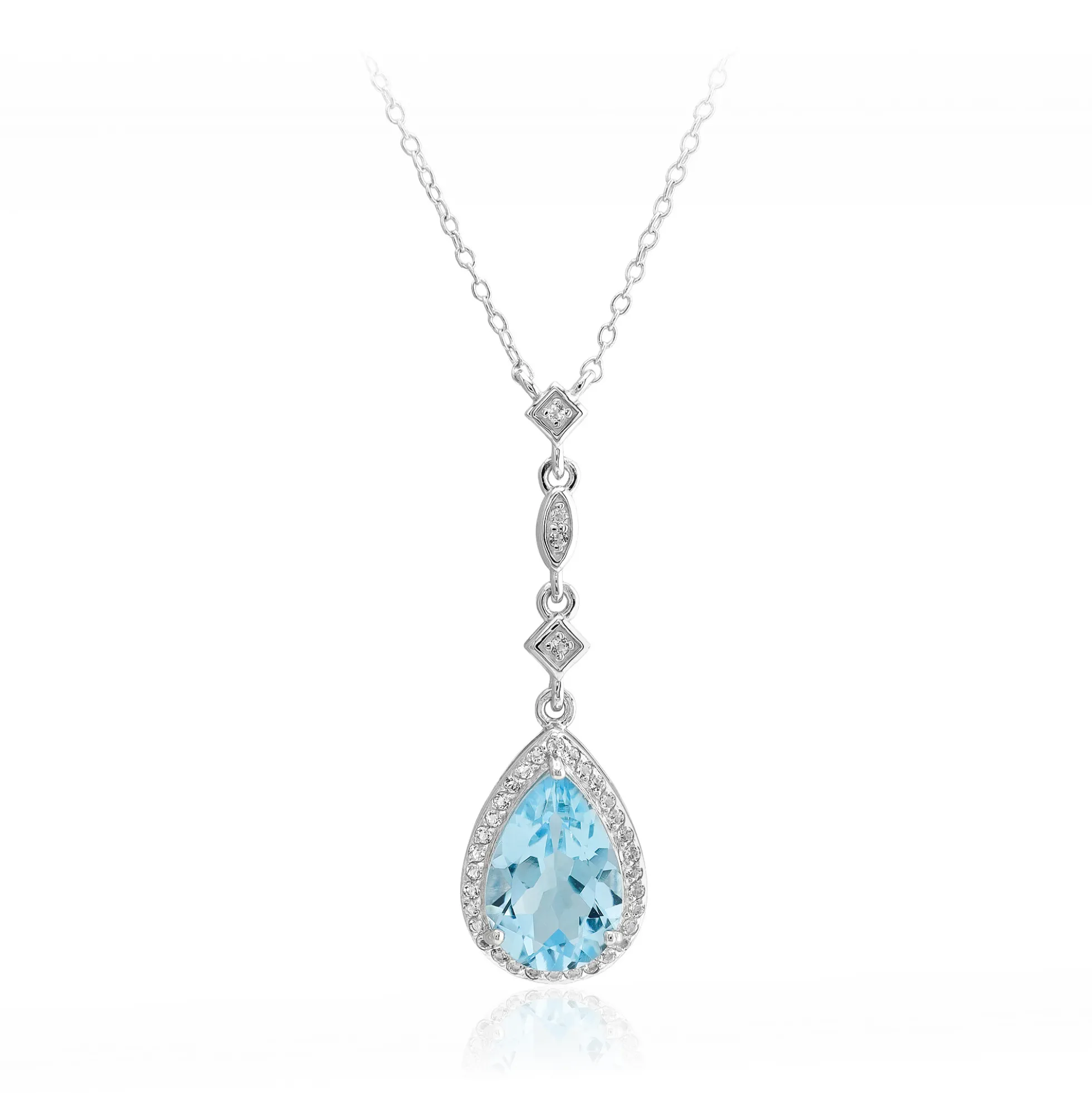Himmelblauer Topas-Silbercollier