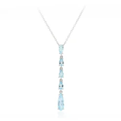 Himmelblauer Topas-Silbercollier