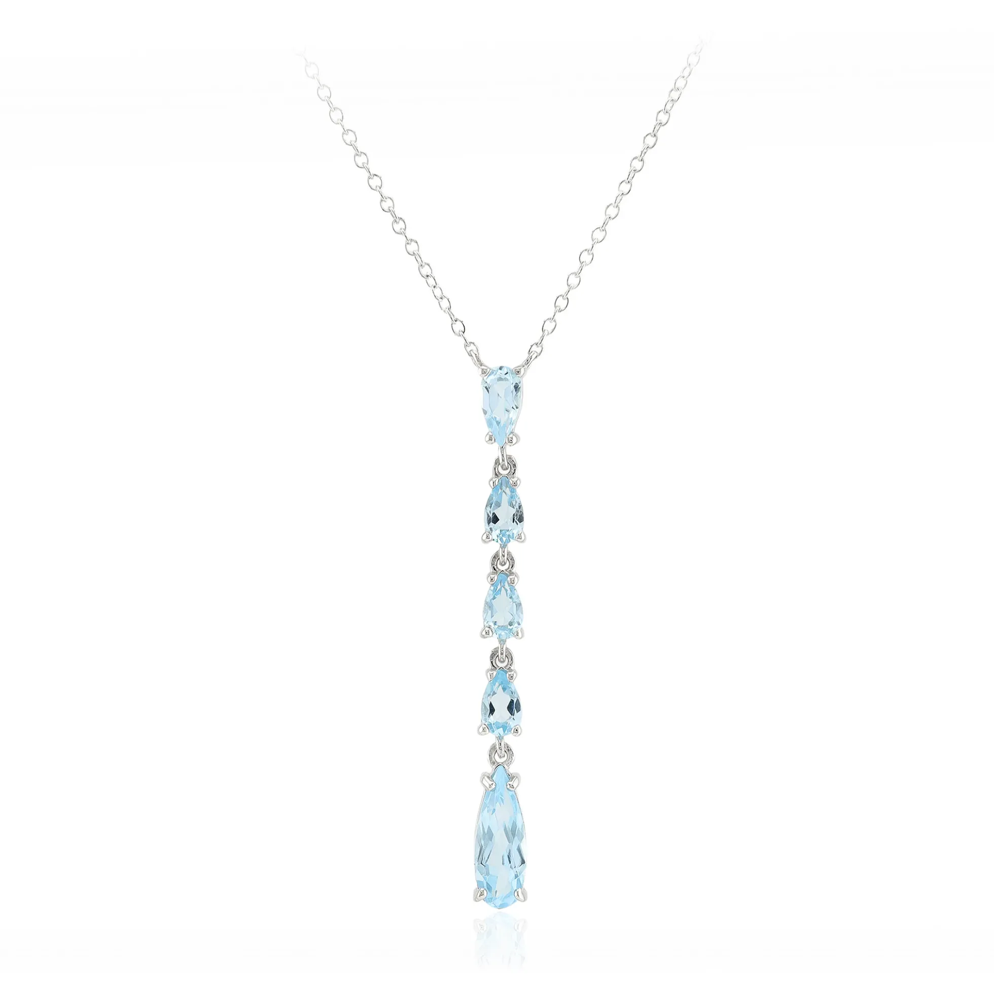 Himmelblauer Topas-Silbercollier