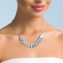 Himmelblauer Topas-Silbercollier