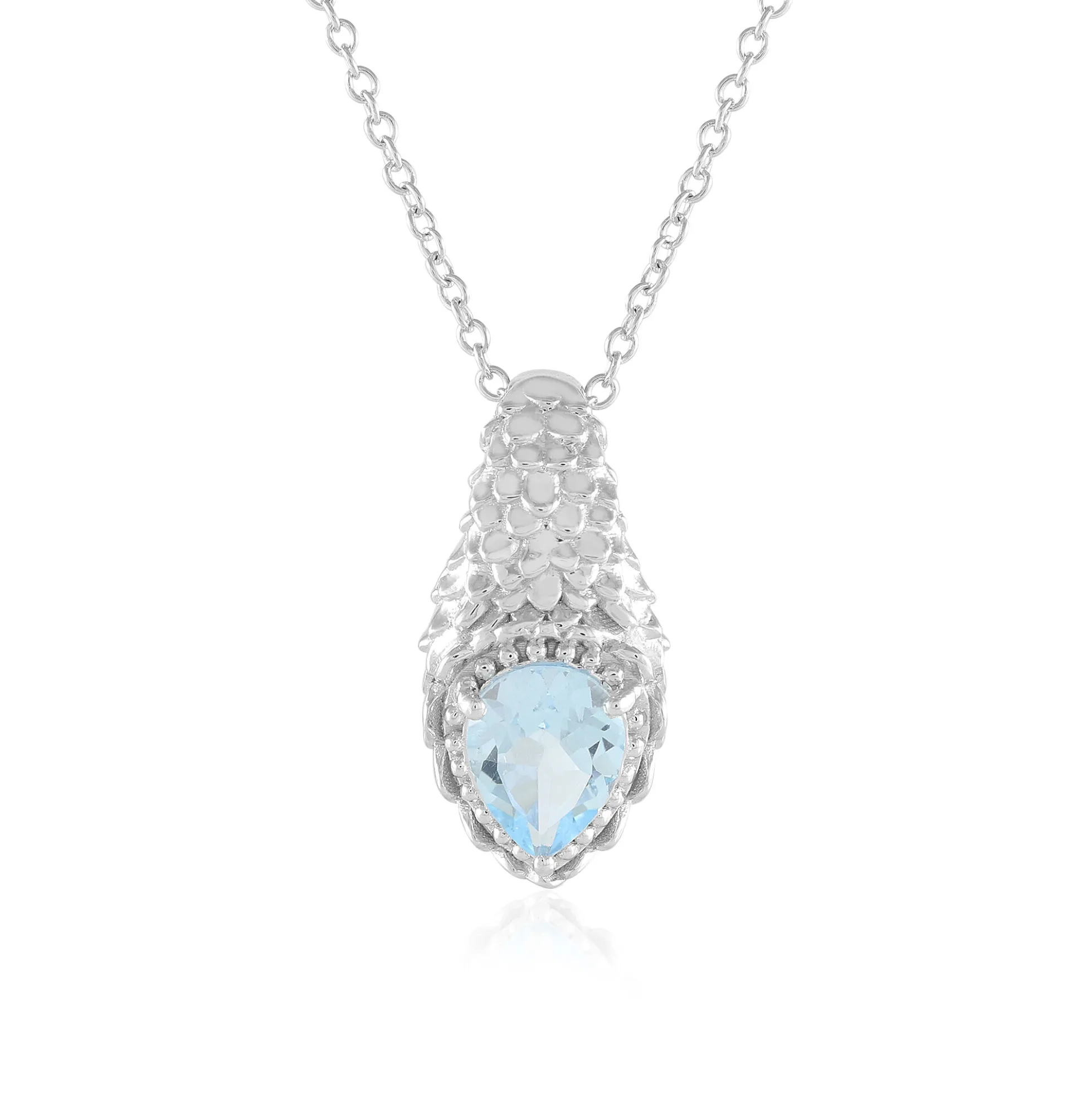 Himmelblauer Topas-Silberhalskette