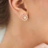 I1 Argyle-Rose de France-Brillant-Silberohrringe