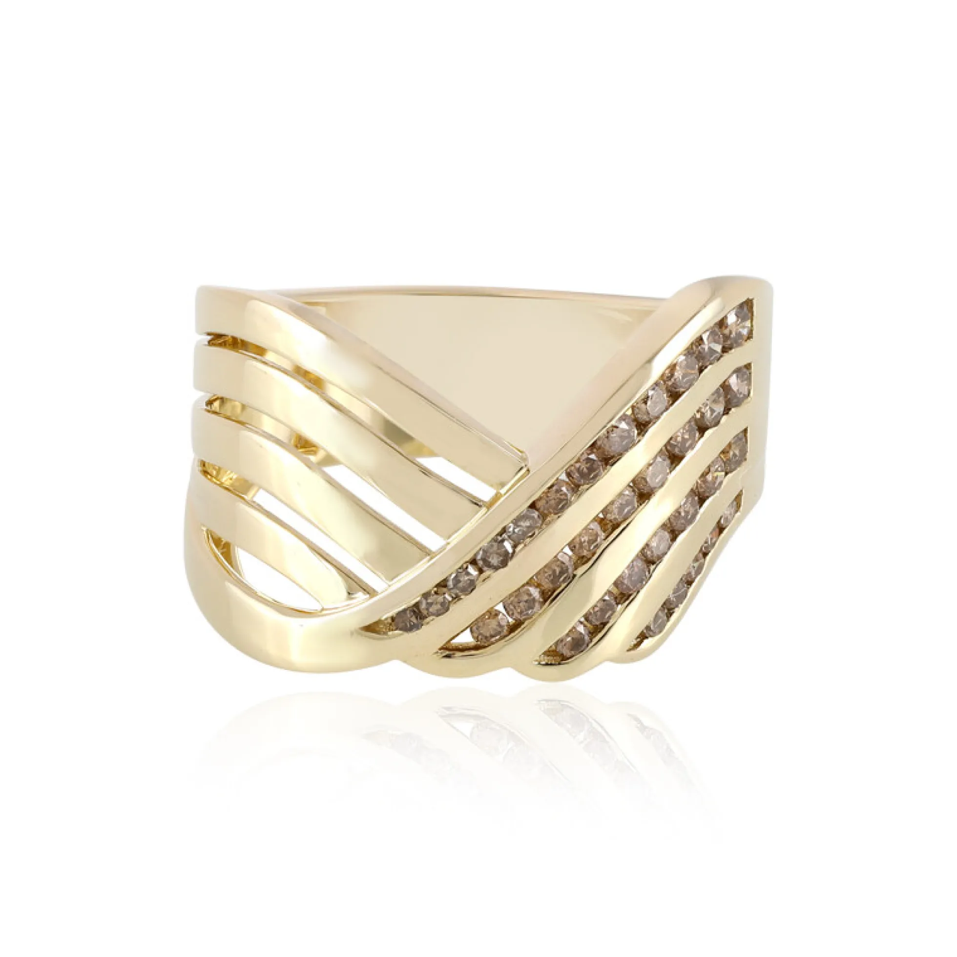 I2 Champagner-Diamant-Goldring