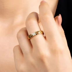 I2 Champagner-Diamant-Goldring
