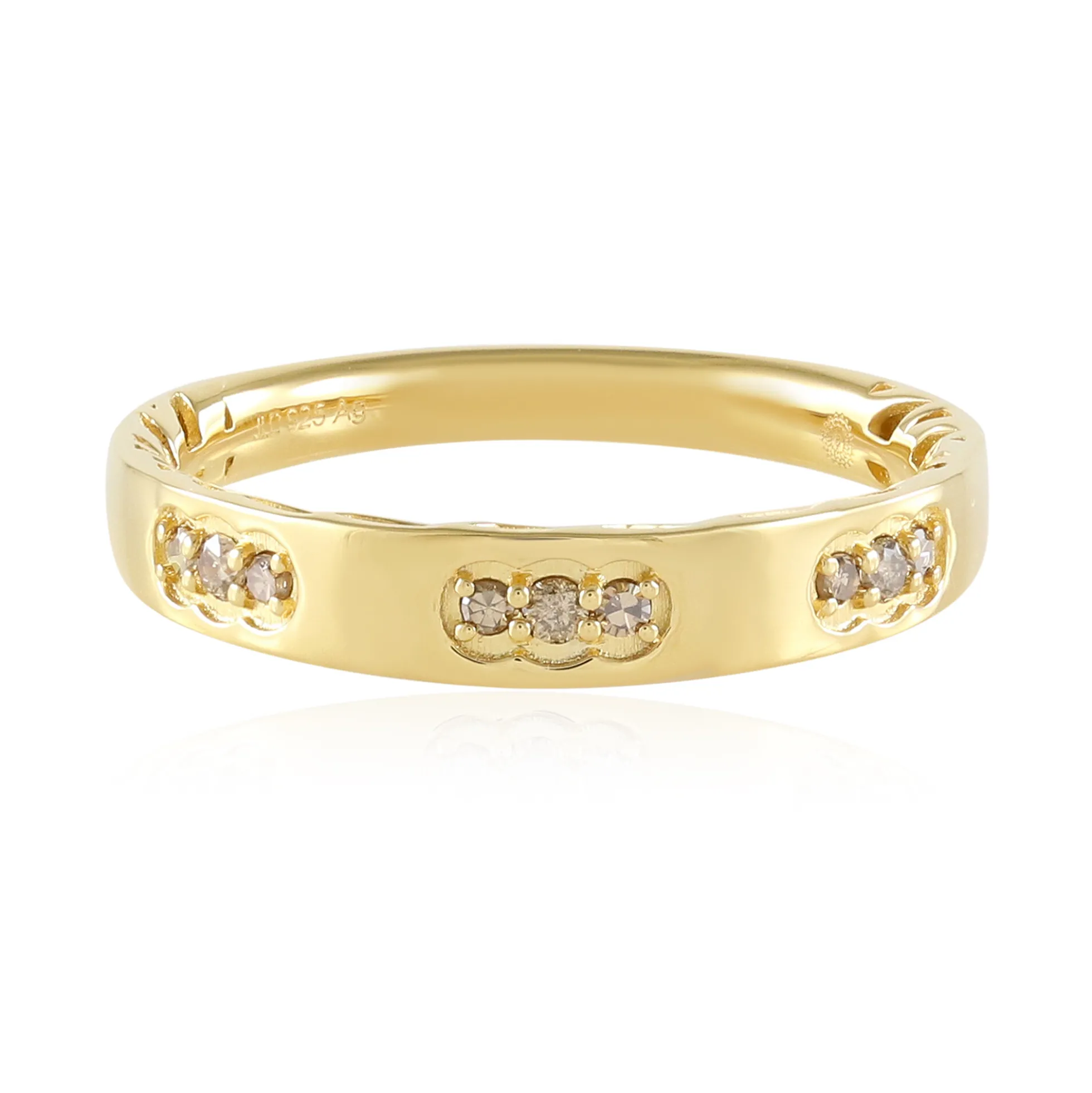 I2 Champagner-Diamant-Silberring