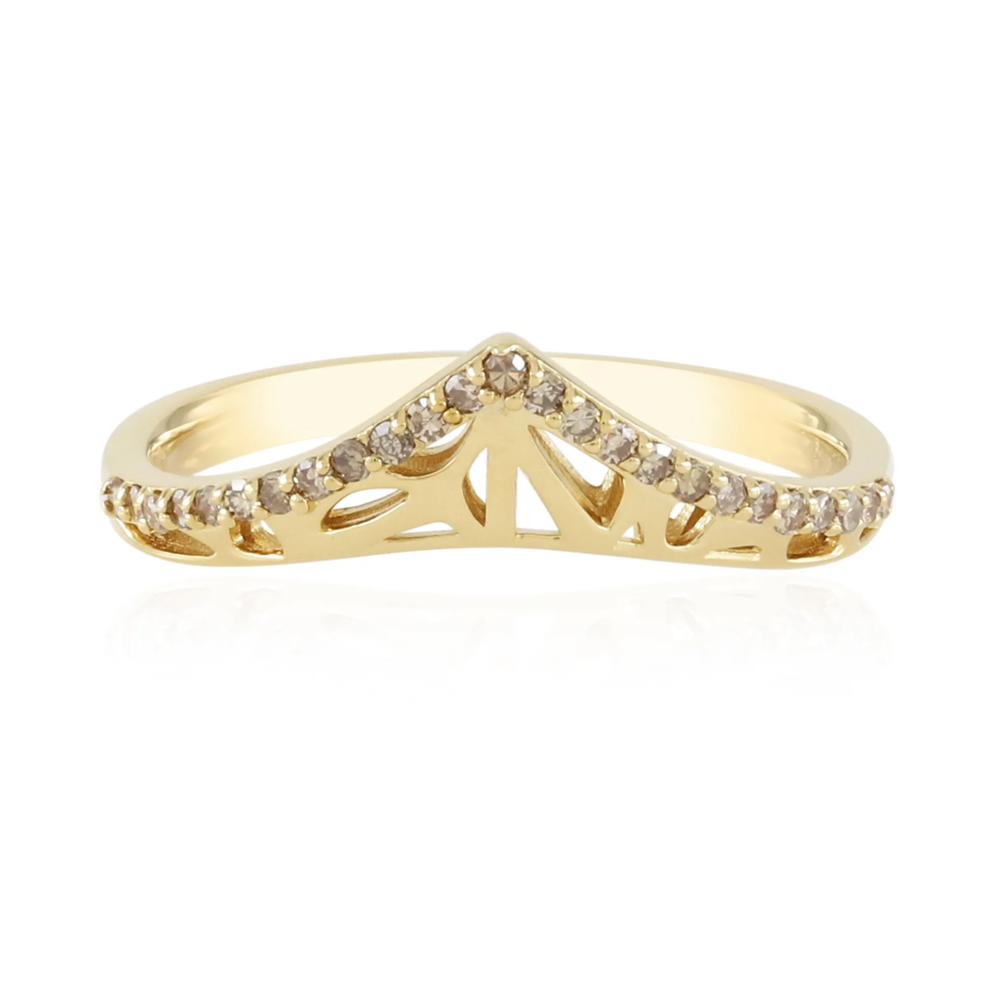 I2 Champagner-Diamant-Silberring