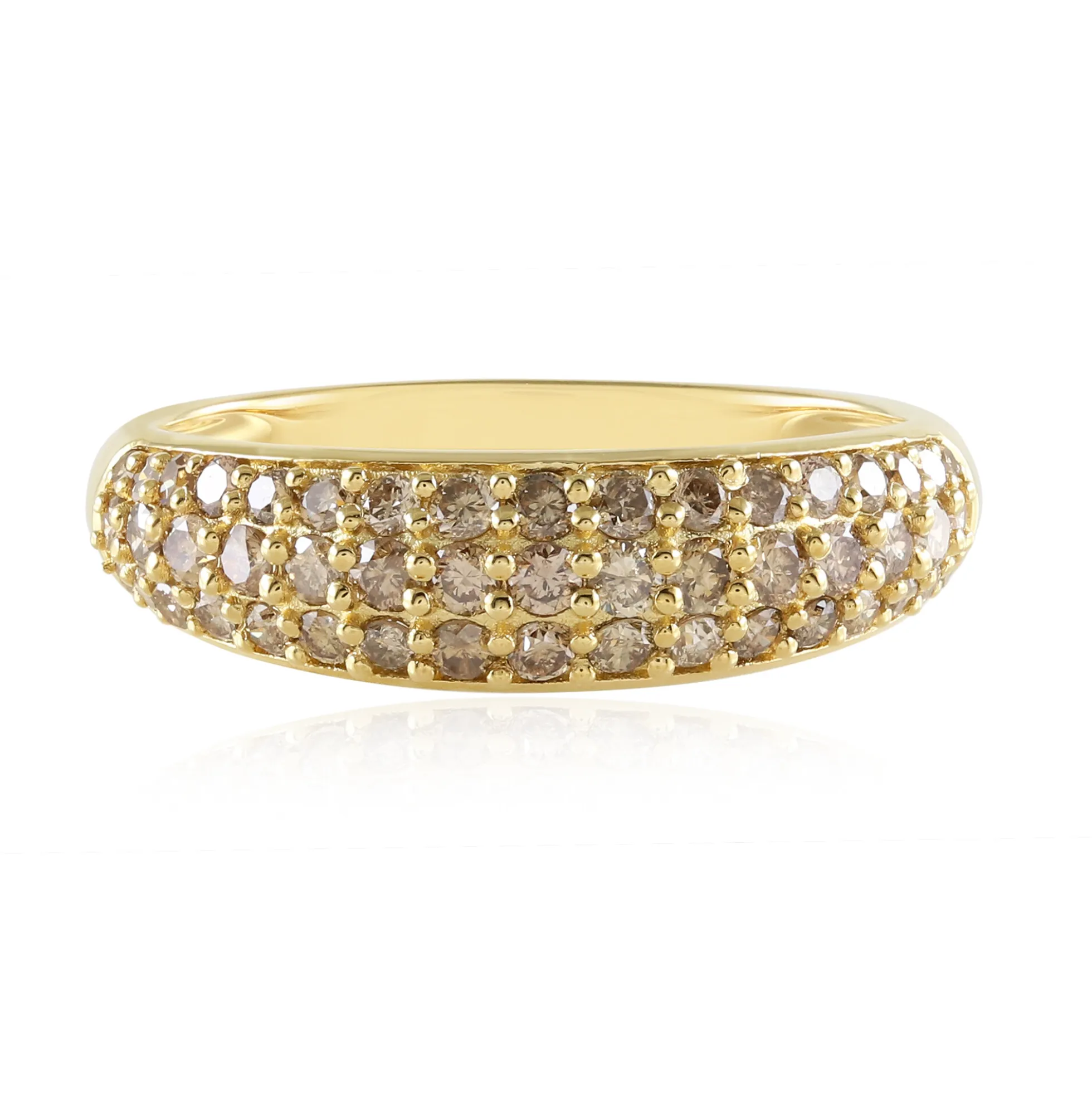 I2 Champagner-Diamant-Silberring