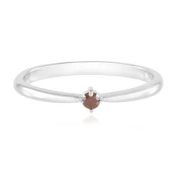 I2 Cognac-Brillant-Silberring