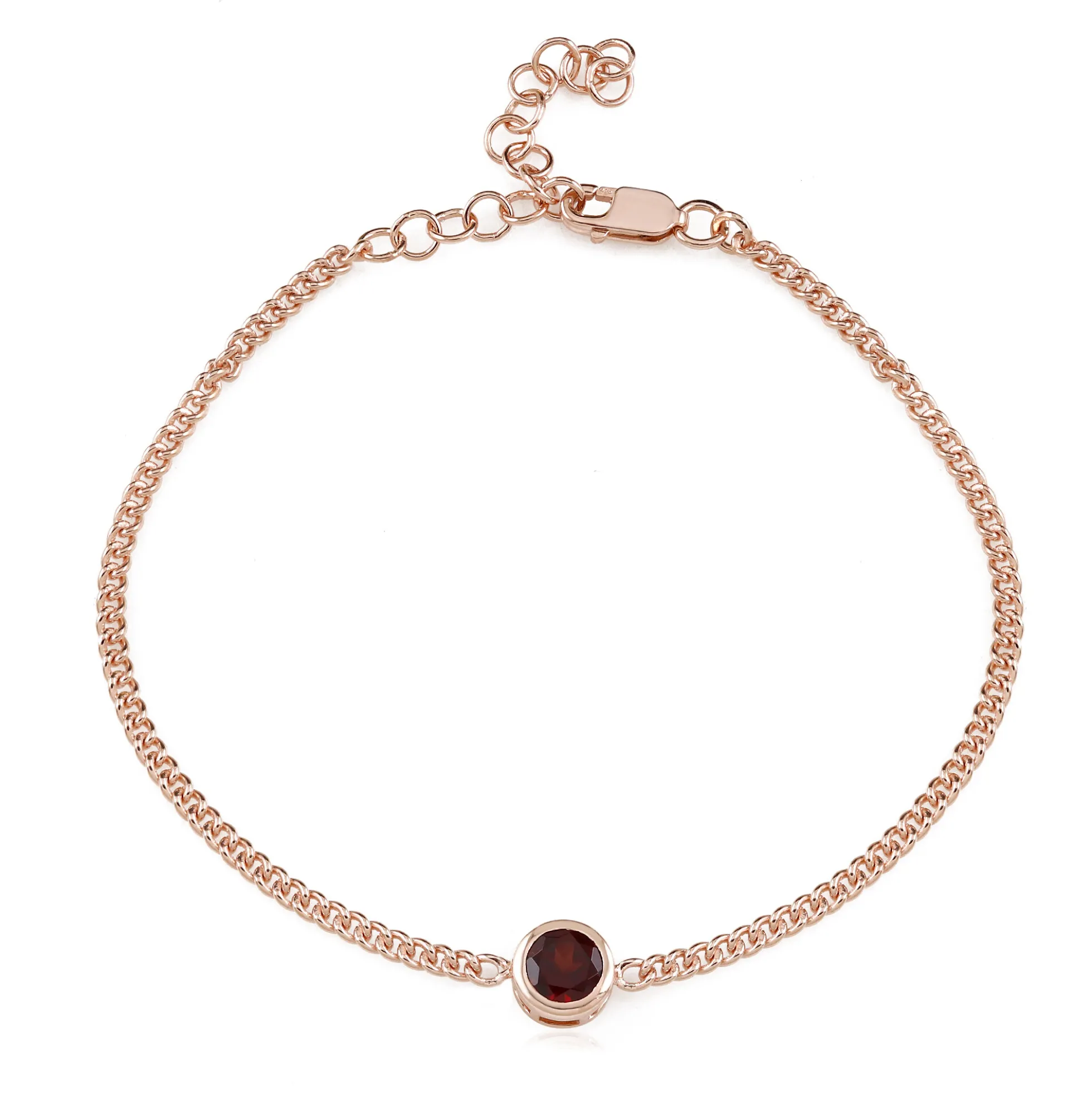 Indischer Granat-Silberarmband